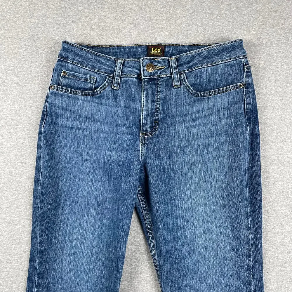 y2k LEE Jeans Womens 8s Blue Bootcut Mid Rise Medium Wash Retro 90s VTG Western